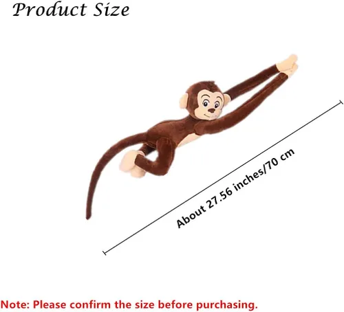 Miniatura 6 de zhidiloveyou Animales de peluche colgantes de mono para niños y adultos (27 pulgadas)