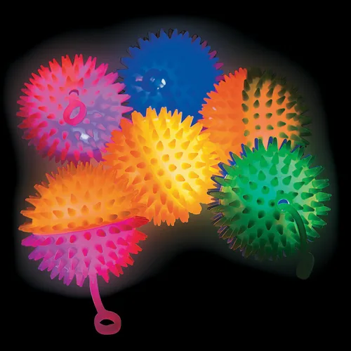 Fun Express YoYos de vinilo elástico de dos tonos iluminados – Juguetes de valor – Juguetes luminosos brillantes y coloridos para fiestas y
