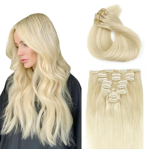 Miniatura 20 de ABH AMAZINGBEAUTY HAIR Extensiones de cabello humano negro con clip, 8 piezas de extensiones de volumen con clip, 4.23 onzas, sedoso, lacio, suave