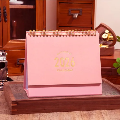 Miniatura 2 de Calendario de escritorio pequeño 2026-2027, calendario de escritorio abatible de pie de enero de 2026 a junio de 2027, calendario mensual de Rosa