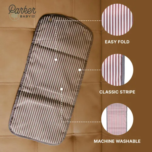 Miniatura 4 de Parker - Cambiador portátil para pañales Cambiador de pañales para bebé grande y apto para viajes, sin fugas y lavable, tapete plegable