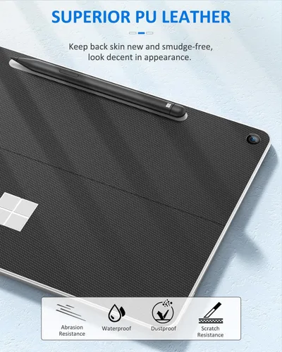 Miniatura 3 de MoKo Calcomanía para tableta Microsoft Surface de 12 pulgadas 2025, piel sintética, cubierta protectora para Surface Pro de 12 pulgadas, color negro