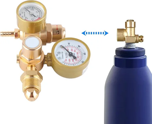 Miniatura 3 de Regulador de soldadura de gas para argón CO2 Dispositivo de medición de alta presión de 4500 PSI con medidor de flujo Regulador de gas soldador