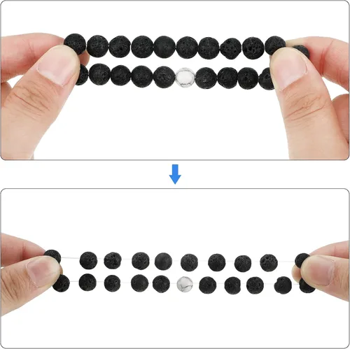 Miniatura 2 de Juego de 4 pulseras de mal de ojo, pulseras de cuentas Hamsa con dije de chakra, pulsera elástica para mujeres, adolescentes y niñas