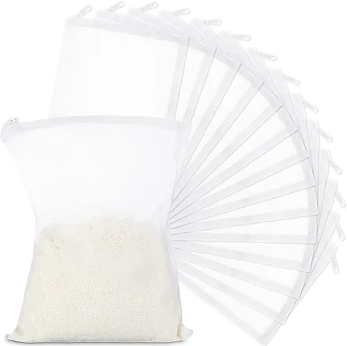 Miniatura 9 de Geiserailie 4 Pcs Aquarium Filter Media Bags 150 Micrometer Fine Filter Bags Mesh Reusable with Zipper for Activated Carbon Resins (3.1 x 7.9 Inch)