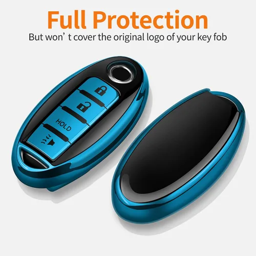 Miniatura 3 de Compatible con Nissan Funda para Llavero con Llavero de Cuero, Funda de Carcasa de Llave de TPU Suave Compatible con Llave Remota Inteligente