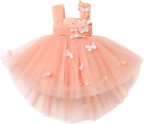 Miniatura 4 de Vestido de mariposa para niña pequeña, sin mangas, vestido de tul de mariposa, vestidos de cumpleaños, concursos de boda, fiesta, vestidos altos