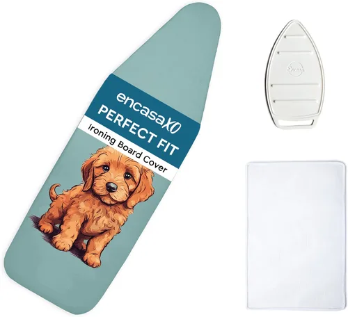 Miniatura 20 de Encasa XO Funda y almohadilla para tabla de planchar de 42 x 14 pulgadas, tamaño estándar, funda de fieltro de 0.118 pulgadas de grosor acolchada