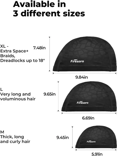Miniatura 4 de Gorro de natación de tela Firesara, gorro de baño de alta elasticidad mantiene el cabello limpio y transpirable, se ajusta tanto al cabello largo