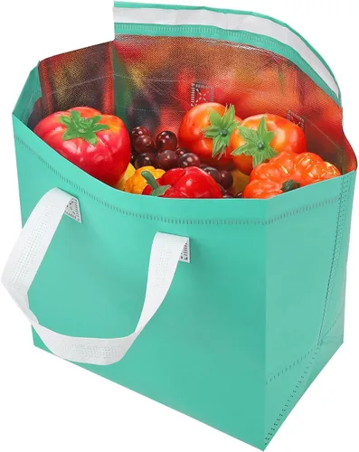 Miniatura 5 de PATIKIL Bolsas aisladas para llevar, 15 bolsas aislantes térmicas de comestibles de 9.4 x 5.9 x 10.2 pulgadas para entrega de alimentos fríos