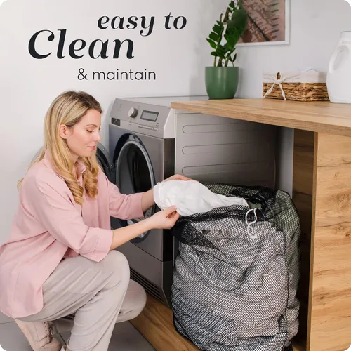 Miniatura 5 de Bolsa de lavandería de malla XL de Handy Laundry - Duradera, lavable a máquina con cierre de cordón seguro - Perfecta para dormitorios Negro