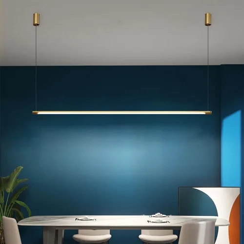 Miniatura 6 de Lámpara colgante lineal LED, moderna, ajustable, altura de suspensión, decoración interior, accesorio de iluminación de 3 modos de temperatura
