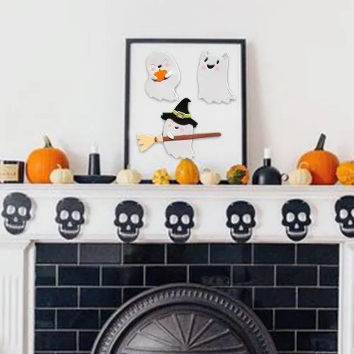 Miniatura 4 de Troqueles de metal plateado para Halloween, troqueles de corte fantasma, noche de fantasma, calabaza en relieve, plantilla para álbumes de recortes