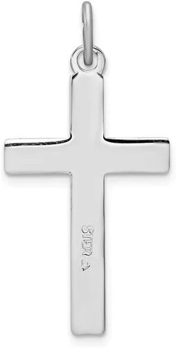 Miniatura 3 de Colgante de cruz de plata de ley 925 maciza con corte de diamante, Metal