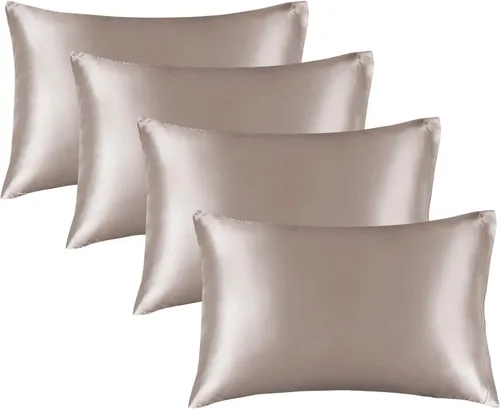 Miniatura 116 de Bedelite Funda de almohada de satén para el cuerpo, súper suave y refrescante, para el cabello y la piel, transpirable, sedosa y larga, 20 x 54 Rosa