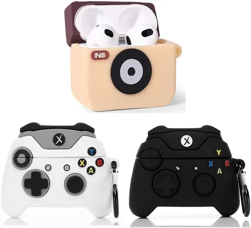 Miniatura 11 de Paquete de 3 fundas para Airpods de 3ª generación (2022), funda protectora de silicona Suublg Airpods 3 con bonito diseño divertido de piel
