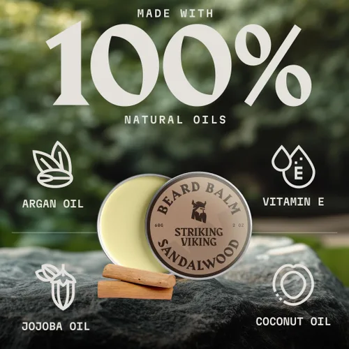 Miniatura 10 de Striking Viking Aceite y bálsamo para barba, kit de aseo para barba para hombre con aceite de barba totalmente natural y acondicionador de bálsamo