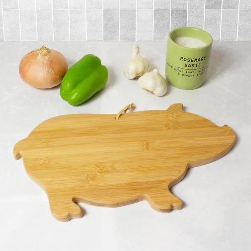 Miniatura 5 de Totally Bamboo Tabla de cortar de madera de bambú en forma de cerdo y tabla de embutidos