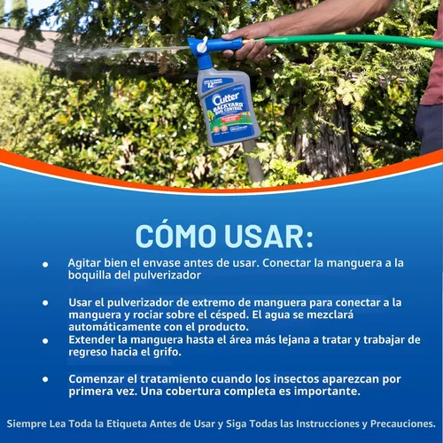 Miniatura 7 de Cutter Concentrado en aerosol para control de insectos en el patio trasero (paquete de 3), mata mosquitos, pulgas y hormigas listadas, 32 fl oz