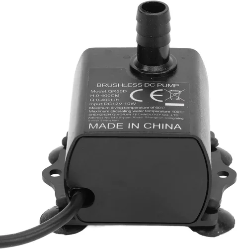 Miniatura 4 de Zerodis Bomba sumergible de policarbonato negro sin escobillas para acuario, fuente, sistemas de refrigeración por agua y circulación