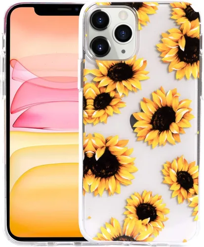 Miniatura 7 de Funda de flores para iPhone 11 Pro (5.8 pulgadas), patrón floral transparente y delgado, diseño femenino ultrafino, a prueba de golpes, parte