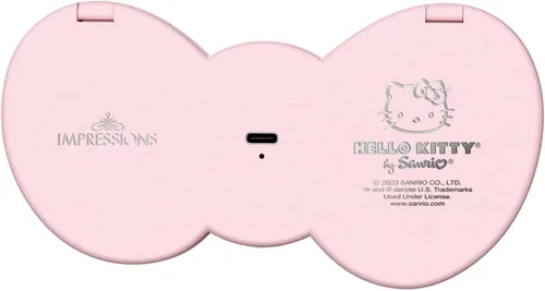 Miniatura 3 de Impressions Vanity - Espejo compacto LED con lazo de Hello Kitty, bonito espejo de maquillaje de viaje de doble cara, botón táctil suave con apagado