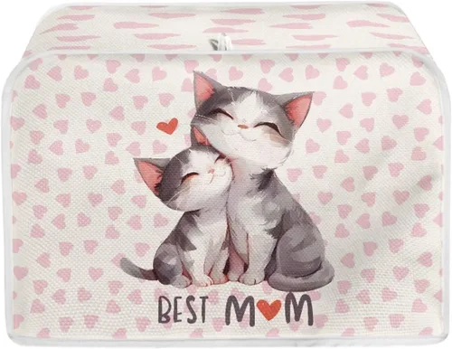 Miniatura 9 de Daisy Print 2 Slice Tostador Cover White Anti-Sputtering Pan Tostador Cover Cover Cover Dust Cover Pequeño Protector Lavable Electrodomésticos