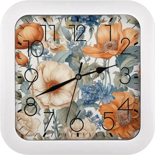 Miniatura 19 de 10" Square Modern Wall Clock,A Cat in Outer Space Print Kitchen Clocks Wall Battery Operated,Silent Non Ticking Unique Funny Cute Wall Clock for