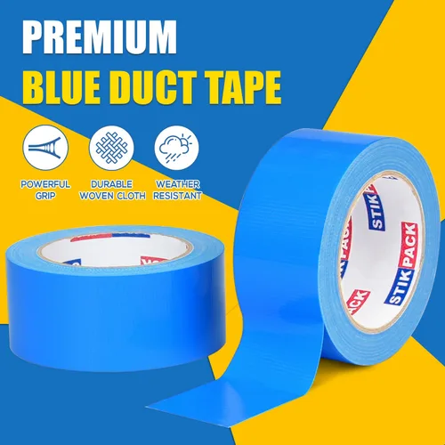 Miniatura 4 de 2 rollos de cinta adhesiva azul resistente, resistente e industrial, de color industrial, 9 mil x 2 pulgadas x 25 yardas, flexible, sin residuos