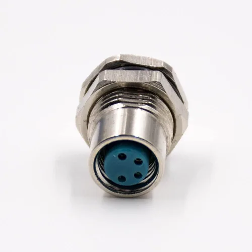 Miniatura 2 de Elecbee 5 unids m8 4 pin conector circular hembra recto impermeable frontal panel receptáculos cable soldadura tipo