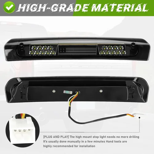 Miniatura 5 de Tercera luz de freno LED para Dodge Ram 1500 2002-2008, para Dodge Ram 2500 3500 2003-2009, lámpara de carga trasera, luz de freno de montaje alto