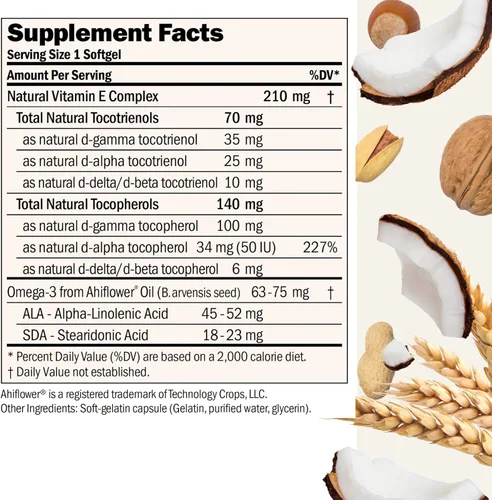 Miniatura 2 de ANDREW LESSMAN Tocotrienoles completos con Gamma Vitamina E 30 cápsulas blandas - Ocho formas de vitamina E