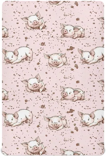 Miniatura 40 de vvfelixl Sábanas de cuna para niños y niñas, animales de granja, vacas, tréboles, transpirables, para colchón de cuna, suaves y transpirables, 39 x