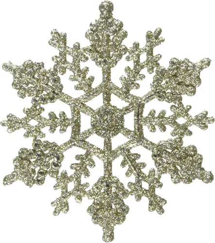Miniatura 8 de Copo de nieve con purpurina, de plástico Vickerman, 4 pulgadas, caja Pet de 24