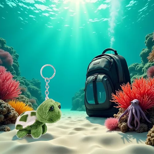 Miniatura 6 de Mini llavero de tortuga marina verde, criaturas marinas tortuga regalo, bolso de dibujos animados colgante auto animal llavero decoración llavero