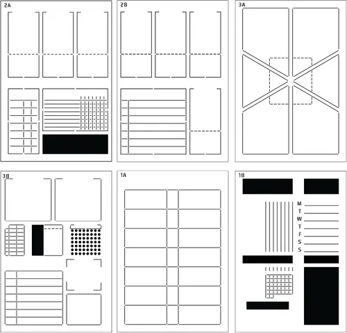 Speedy Spreads - Plantillas de diario (diseños semanales #1), plantillas x6 para cuaderno de cuadrícula de puntos A5, ahorra tiempo en diseños de