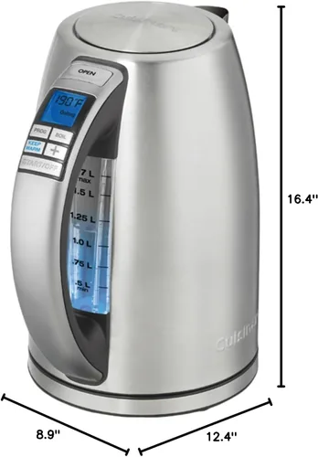 Miniatura 4 de Cuisinart PerfecTemp - Hervidor programable inalámbrico de acero inoxidable de 1.7 litros y 1500 vatios con seis preajustes, mango que se mantiene