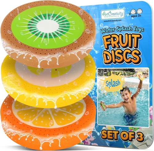 ArtCreativity Juguetes de agua de frutas – Juego de 3 – Juguetes de baño esponjosos para niños – Colores vibrantes con 3 diseños diferentes de