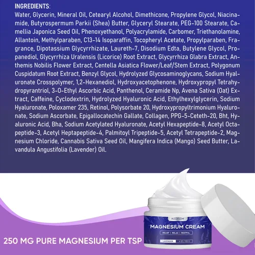 Miniatura 3 de Crema de magnesio para dormir - Loción tópica natural de magnesio, calma - Mantequilla corporal nocturna para hidratación profunda - Seguro