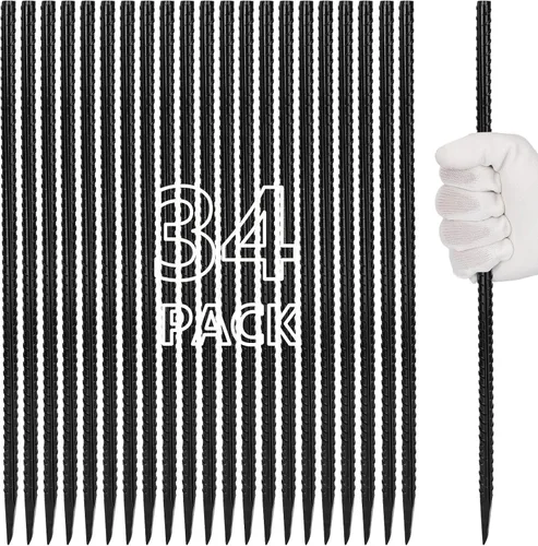 Miniatura 18 de Besitu - Estacas de refuerzo de 16 pulgadas (paquete de 16), estacas de metal resistente para madera, hormigón, plantas de jardín, estacas de acero