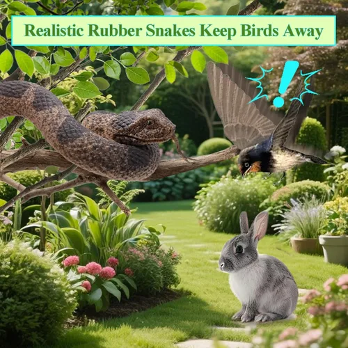 Miniatura 6 de Serpientes falsas de goma, juguete de serpiente de goma realista para mantener a los pájaros alejados para el jardín, juguetes de broma