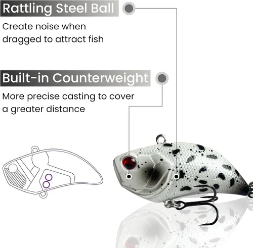 Miniatura 3 de Pristis Jig Head Fishing Lures for Freshwater Saltwater, Weedless Swim Jig Teasers with Sharp Hooks & Exquisite Coating, Pre-Rigged Vibrating Juego