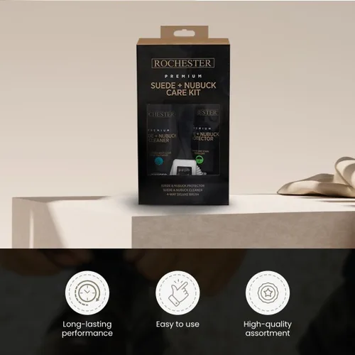 Miniatura 5 de Rochester Kit de cuidado de gamuza + nobuck premium, surtido de limpiador de zapatos con protector de gamuza y nobuck y cepillo de zapatos de lujo