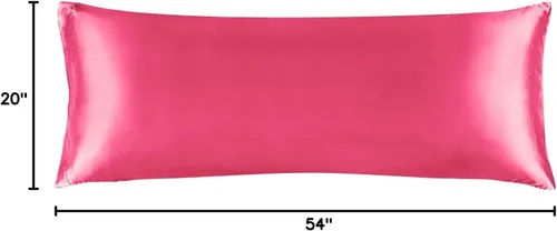 Miniatura 8 de Bedelite Funda de almohada de satén para el cuerpo, súper suave y refrescante, para el cabello y la piel, transpirable, sedosa y larga, 20 x 54 Rosa
