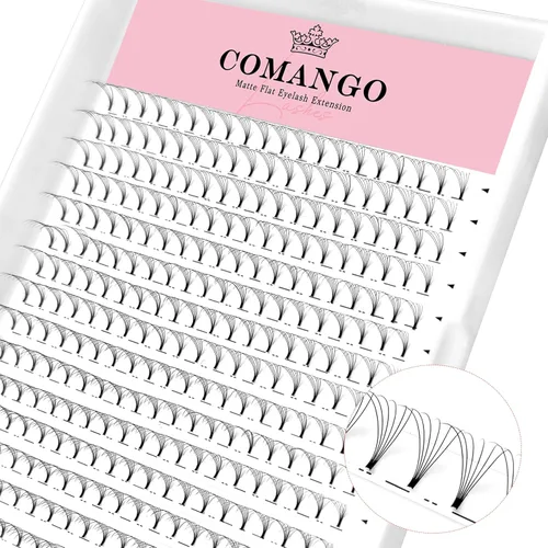 Miniatura 38 de CoMango Extensiones de pestañas de volumen 3D/4D/5D/6D/10D, grosor de 0.003 in, rizo C/D, tallo corto de 0.315-0.591 in, extensiones de pestañas
