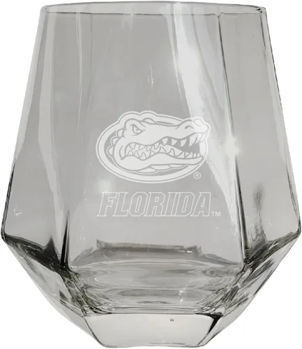 Florida Gators - Copa de vino grabada con corte de diamante, sin tallo, de 10 onzas, producto universitario con licencia oficial