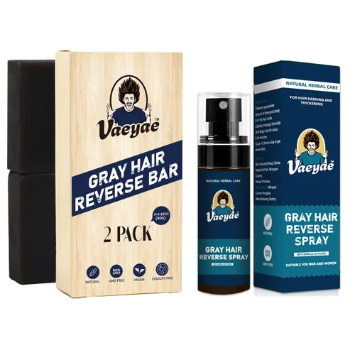 Miniatura 7 de Spray inverso para cabello gris natural + 2 unidades de champú y acondicionador negro barra 2 en 1, cubierta de jabón para hombres y mujeres