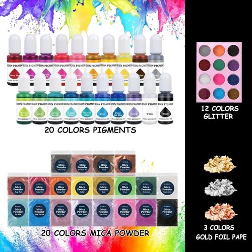 Miniatura 5 de KISREL Resina epoxi de 1 galón – Kit de resina epoxi transparente con 20 pigmentos y 20 colores de polvos de mica, sin amarillamiento, sin burbujas