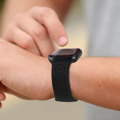 Miniatura 4 de Correas de silicona grabadas compatibles con Apple Watch de 1.496 in 1.575 in 1.614 in, correa deportiva impresa con láser compatible con iWatch