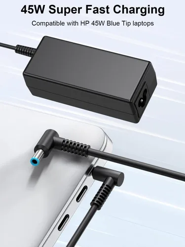 Miniatura 2 de Cargador portátil de 45 W para computadora portátil HP, adaptador de corriente inteligente de punta azul de 19.5 V 2.31 A para HP Pavilion x360